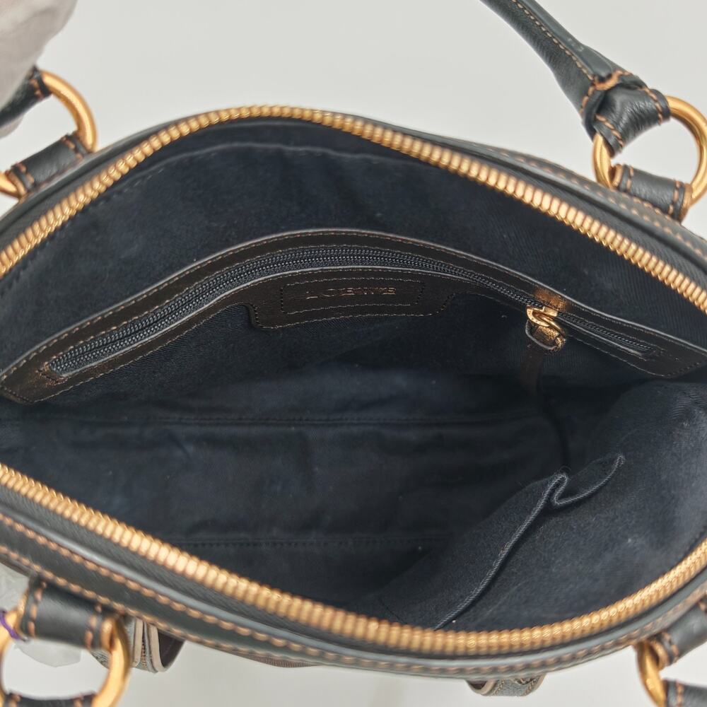Vintage Loewe Anagram Black Nylon Leather Handbag Shoulder Bag - Picture 7 of 9